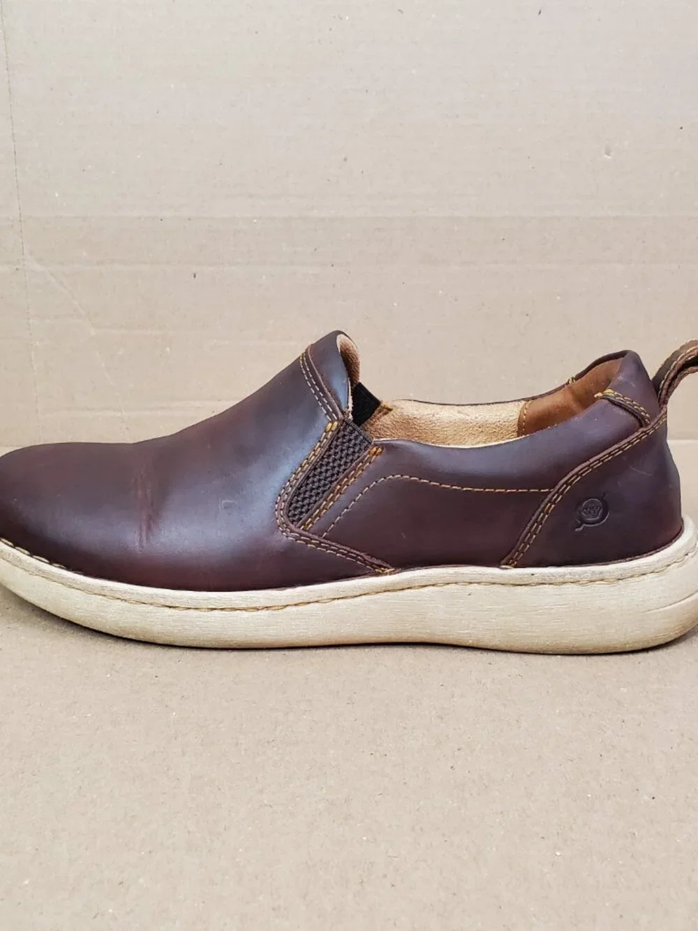 BORN Dalton Loafers Men's shoes size 10/43 M/W Dark Brown Leather slip on Comfor